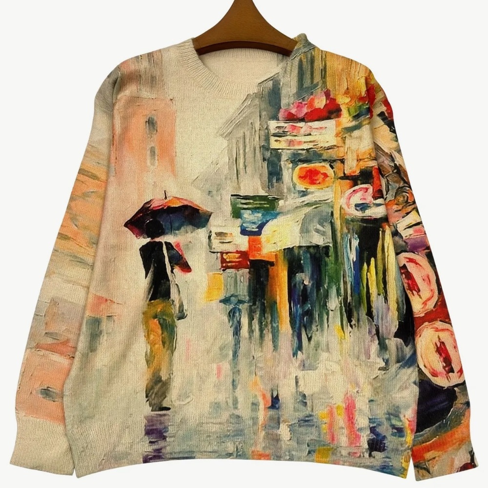 Artistic Print Women's Sweater like new